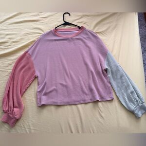 SHEIN Colorblock Long Sleeve Women's Top